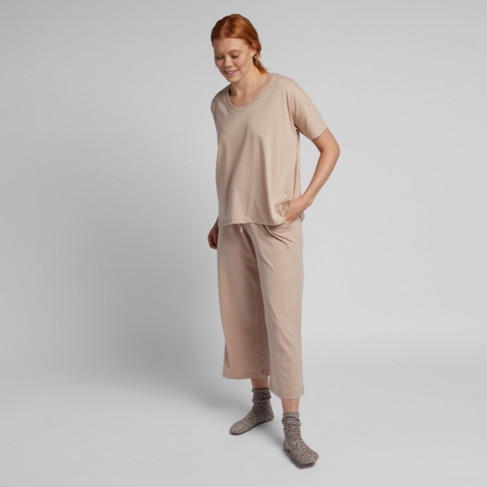 Parachute Organic Cotton Tee Lounge Tan Bisque M XL - Picture 2 of 6